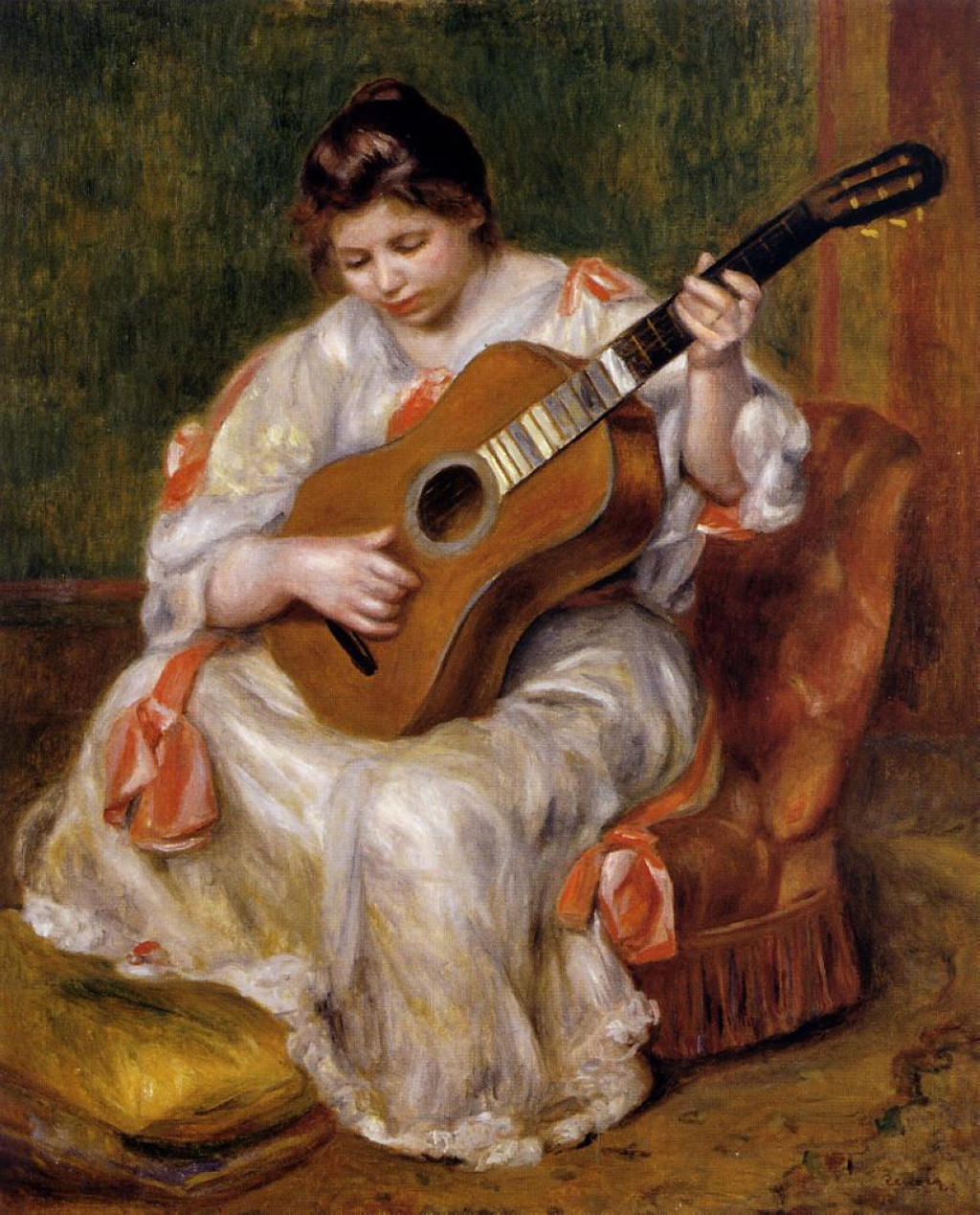Woman playing the guitar 1896